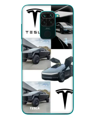 Чехол для Xiaomi Redmi 10X с картинкой «Коллаж Cybertruck Tesla»