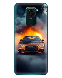 Чехол для Xiaomi Redmi 10X с картинкой «Audi в огненном дыму»