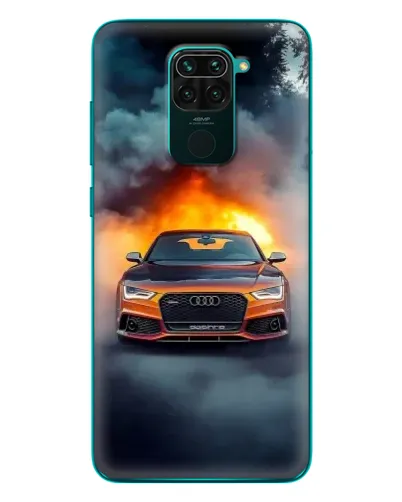 Чехол для Xiaomi Redmi 10X с картинкой «Audi в огненном дыму»