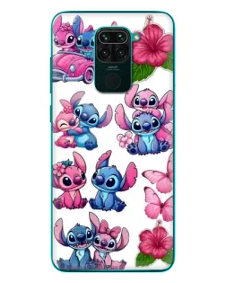 Чехол для Xiaomi Redmi 10X с картинкой «Стикеры Stitch и Angel»