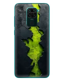 Чехол для Xiaomi Redmi 10X с картинкой «Салатовый разлом скалы»