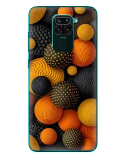 Чехол для Xiaomi Redmi 10X с картинкой «Объемные оранжевые сферы»