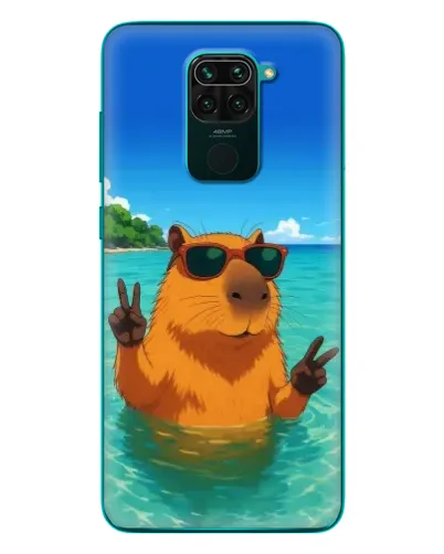 Чехол для Xiaomi Redmi 10X с картинкой «Морская капибара»