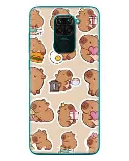 Чехол для Xiaomi Redmi 10X с картинкой «Капибары паттерн»