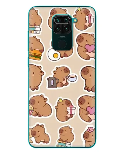 Чехол для Xiaomi Redmi 10X с картинкой «Капибары паттерн»