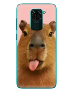 Чехол для Xiaomi Redmi 10X с картинкой «Капибара с языком»