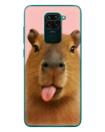 Чехол для Xiaomi Redmi 10X с картинкой «Капибара с языком»