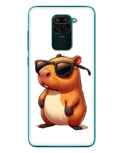 Чехол для Xiaomi Redmi 10X с картинкой «Капибара в очках»