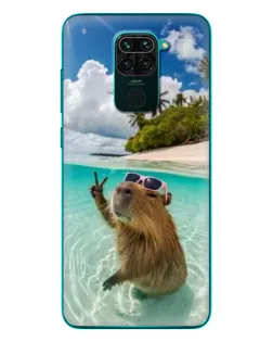 Чехол для Xiaomi Redmi 10X с картинкой «Капибара на море»