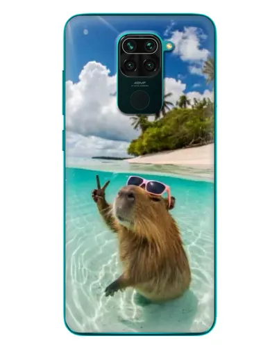 Чехол для Xiaomi Redmi 10X с картинкой «Капибара на море»