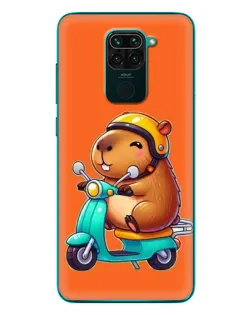 Чехол для Xiaomi Redmi 10X с картинкой «Капибара на скутере»