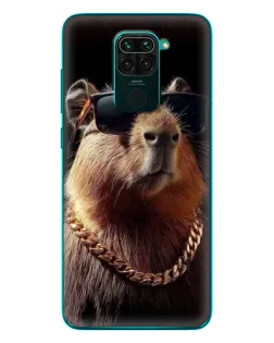 Чехол для Xiaomi Redmi 10X с картинкой «Капибара золотая цепь»