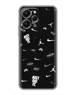 Чехол для Xiaomi Redmi 12 (5G) с картинкой «Nike Black Pattern»