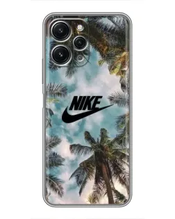 Чехол для Xiaomi Redmi 12 (5G) с картинкой «Тропический принт Nike»