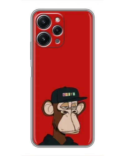 Чохол для Xiaomi Redmi 12 (5G) з картинкою «Bored Ape — червоний фон»
