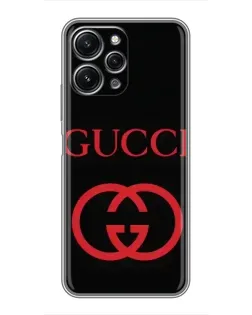Чохол для Xiaomi Redmi 12 (5G) з картинкою «Gucci — червоний логотип»