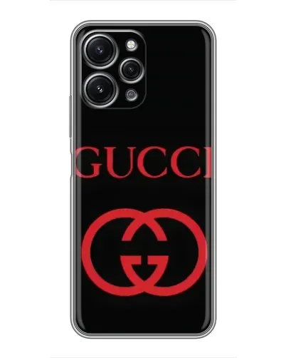 Чохол для Xiaomi Redmi 12 (5G) з картинкою «Gucci — червоний логотип»
