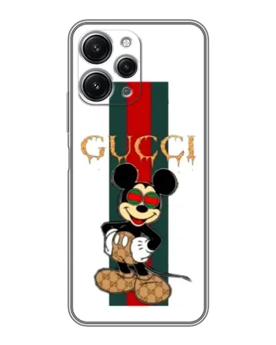 Чохол для Xiaomi Redmi 12 (5G) з картинкою «Міккі Маус Gucci — смуги»
