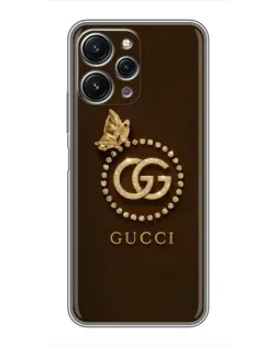 Чохол для Xiaomi Redmi 12 (5G) з картинкою «Gucci — золотий метелик»