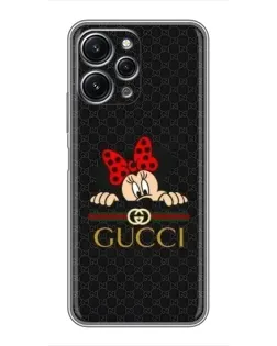 Чохол для Xiaomi Redmi 12 (5G) з картинкою «Мінні Маус Gucci — чорний»
