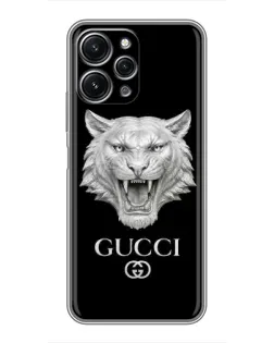 Чехол для Xiaomi Redmi 12 (5G) с картинкой «Gucci — серебряный лев»