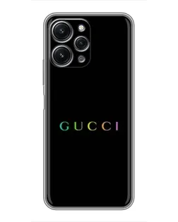Чехол для Xiaomi Redmi 12 (5G) с картинкой «Gucci — неоновый минимализм»