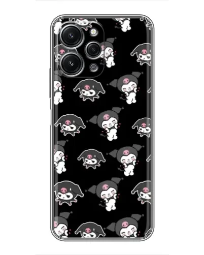 Чохол для Xiaomi Redmi 12 (5G) з картинкою «Чорний паттерн Kuromi»