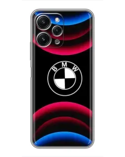 Чохол для Xiaomi Redmi 12 (5G) з картинкою «Логотип BMW та неонові дуги»