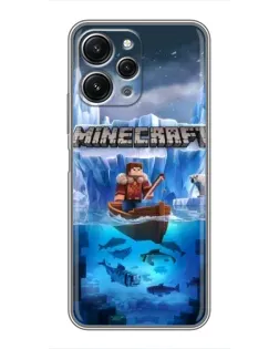 Чехол для Xiaomi Redmi 12 (5G) с картинкой «Minecraft ледяной мир»