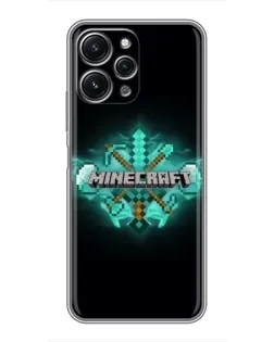 Чехол для Xiaomi Redmi 12 (5G) с картинкой «Minecraft Diamond лого»