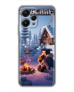 Чехол для Xiaomi Redmi 12 (5G) с картинкой «Зимний Minecraft»