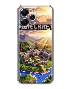 Чехол для Xiaomi Redmi 12 (5G) с картинкой «Minecraft панорама»