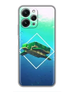 Чехол для Xiaomi Redmi 12 (5G) с картинкой «Черепаха Minecraft»