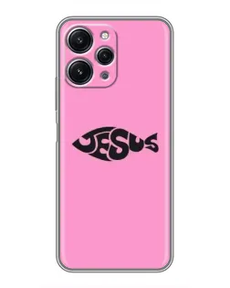 Чохол для Xiaomi Redmi 12 (5G) з картинкою «Рожевий символ Jesus»