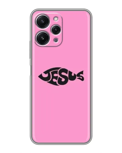 Чохол для Xiaomi Redmi 12 (5G) з картинкою «Рожевий символ Jesus»