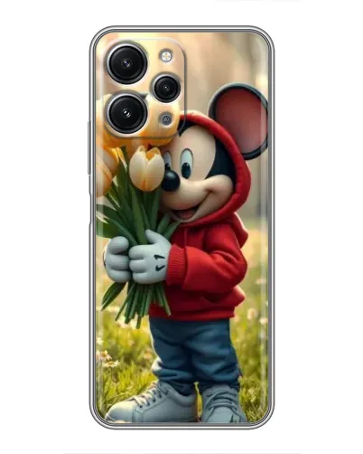 Чохол для Xiaomi Redmi 12 (5G) з картинкою «Міккі з тюльпанами»