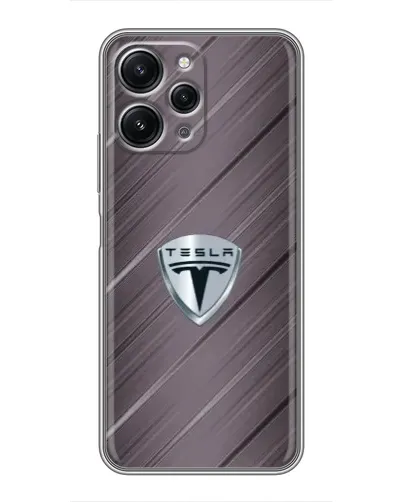 Чохол для Xiaomi Redmi 12 (5G) з картинкою «Металева текстура Tesla»