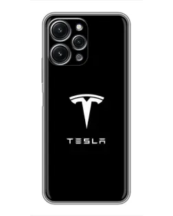 Чохол для Xiaomi Redmi 12 (5G) з картинкою «Tesla White Logo»
