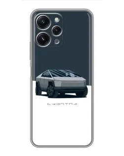 Чохол для Xiaomi Redmi 12 (5G) з картинкою «Сріблястий Cybertruck Tesla»