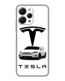 Чохол для Xiaomi Redmi 12 (5G) з картинкою «Tesla White Style»