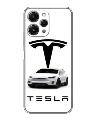 Чохол для Xiaomi Redmi 12 (5G) з картинкою «Tesla White Style»