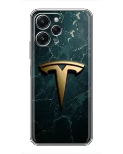 Чохол для Xiaomi Redmi 12 (5G) з картинкою «Мармурова Tesla Gold»