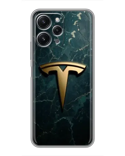 Чохол для Xiaomi Redmi 12 (5G) з картинкою «Мармурова Tesla Gold»