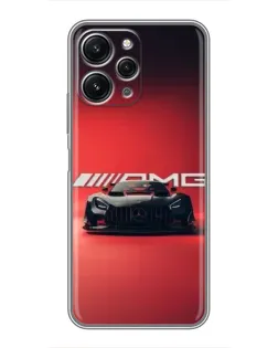 Чехол для Xiaomi Redmi 12 (5G) с картинкой «Mercedes AMG — красная линия»