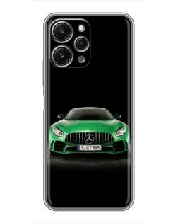 Чехол для Xiaomi Redmi 12 (5G) с картинкой «Mercedes — неоновый лого»
