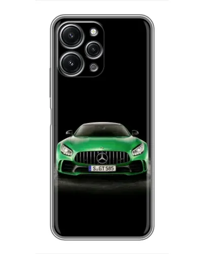 Чехол для Xiaomi Redmi 12 (5G) с картинкой «Mercedes — неоновый лого»