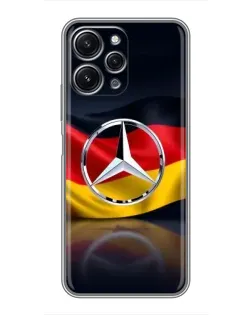 Чехол для Xiaomi Redmi 12 (5G) с картинкой «Mercedes — флаг Германии»