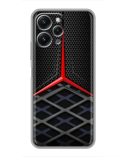 Чехол для Xiaomi Redmi 12 (5G) с картинкой «Mercedes Carbon Grid»