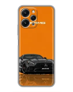 Чехол для Xiaomi Redmi 12 (5G) с картинкой «Оранжевый Mercedes AMG»