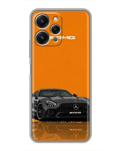 Чехол для Xiaomi Redmi 12 (5G) с картинкой «Оранжевый Mercedes AMG»